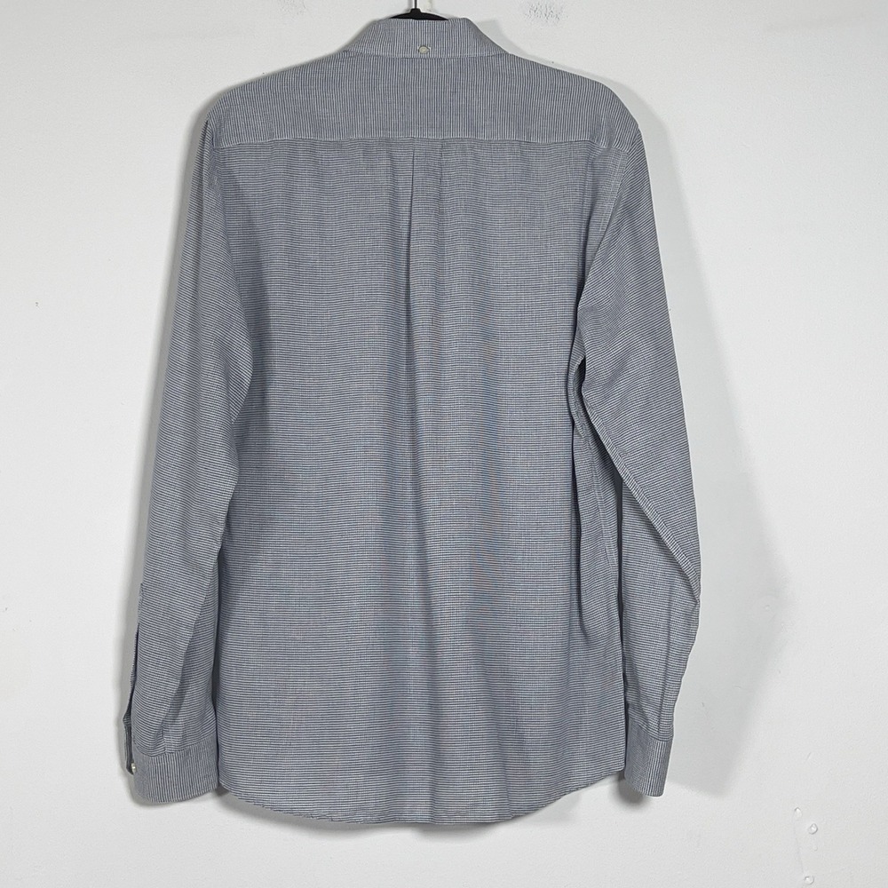 Barbour Linen Lyocell Blend Tailord Fit Shirt Mens Sz M Check Long Sleeve - Picture 5 of 15